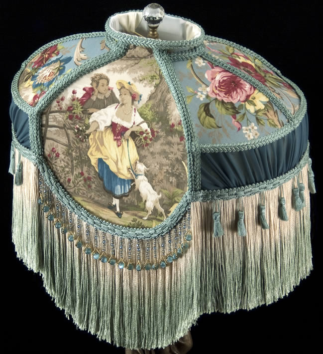 Plain Jane Shop Fringed Lampshade Toile Fragonard Photo 3