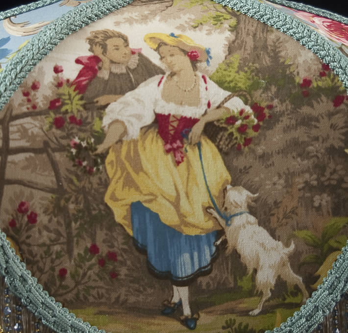 Plain Jane Shop Fringed Lampshade Toile Fragonard Photo 6